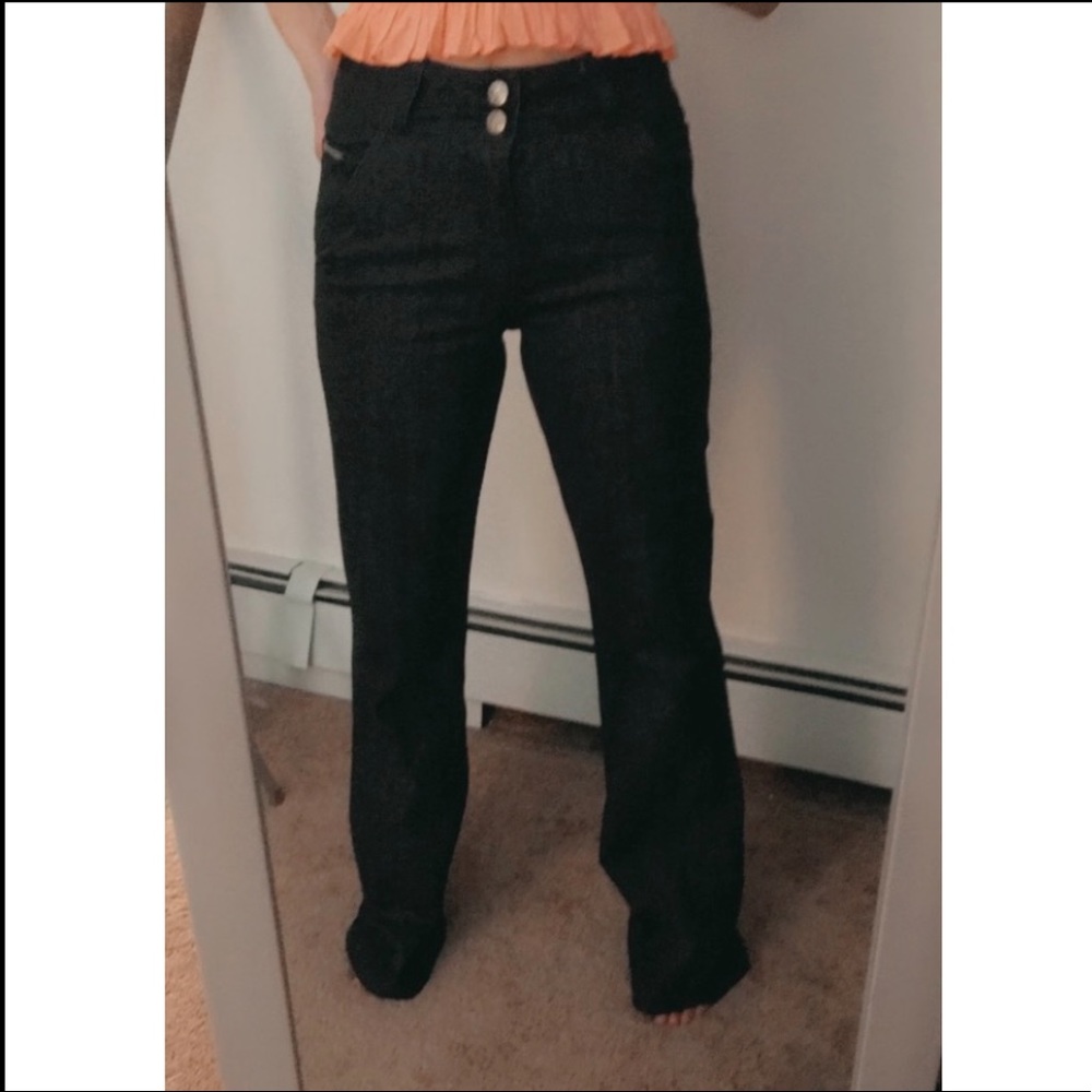 Ruby London Women bell bottom black denim jean 4/6